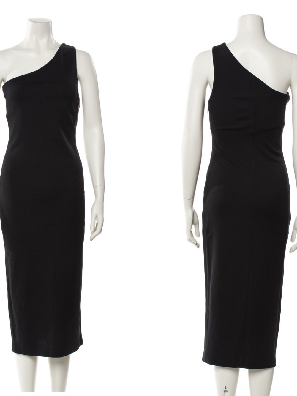 The Row One-Shoulder Black Midi Dress sz 4